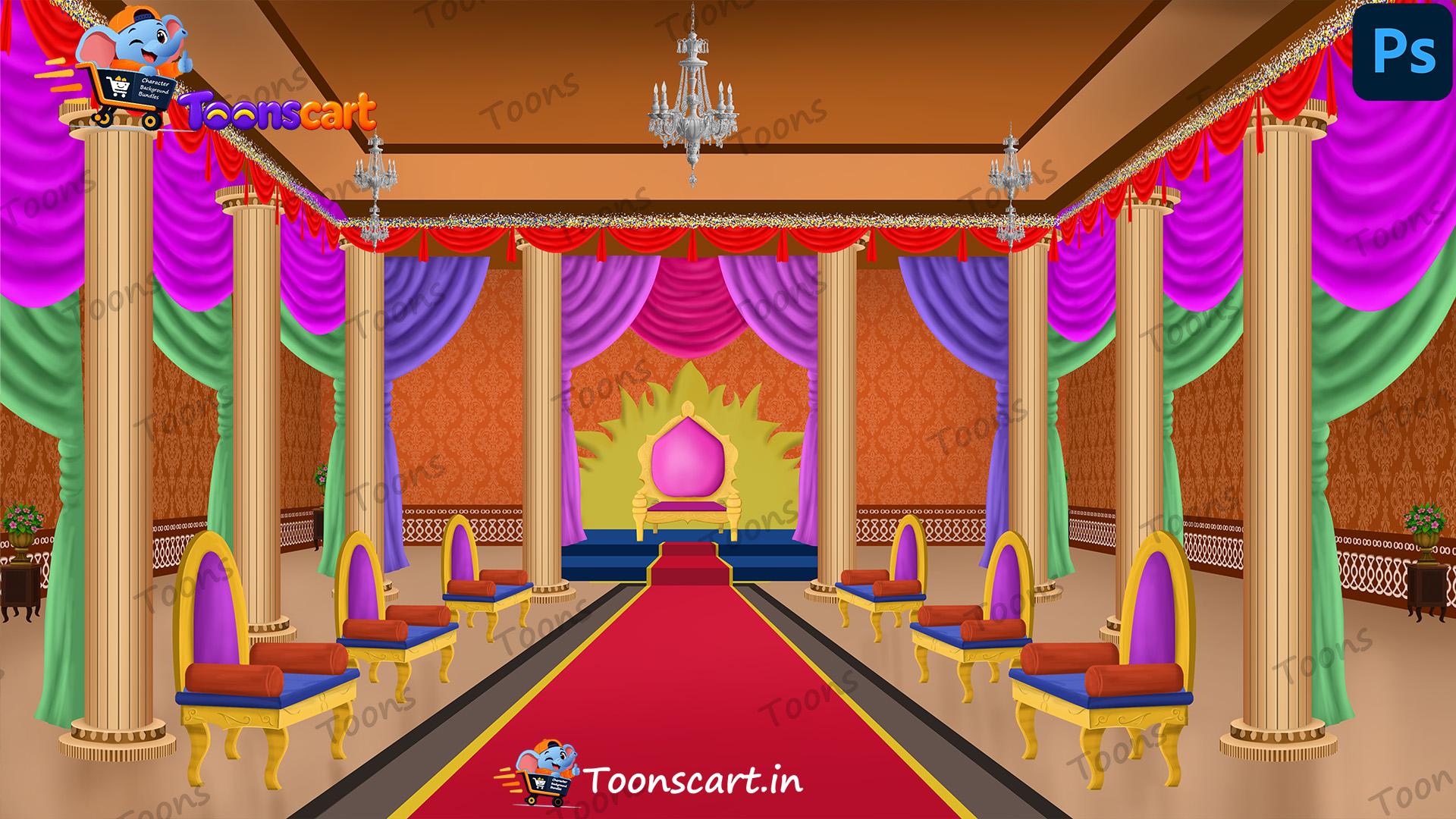King's Drabar(Mahalsabha) Courtroom PSD High Quality Background