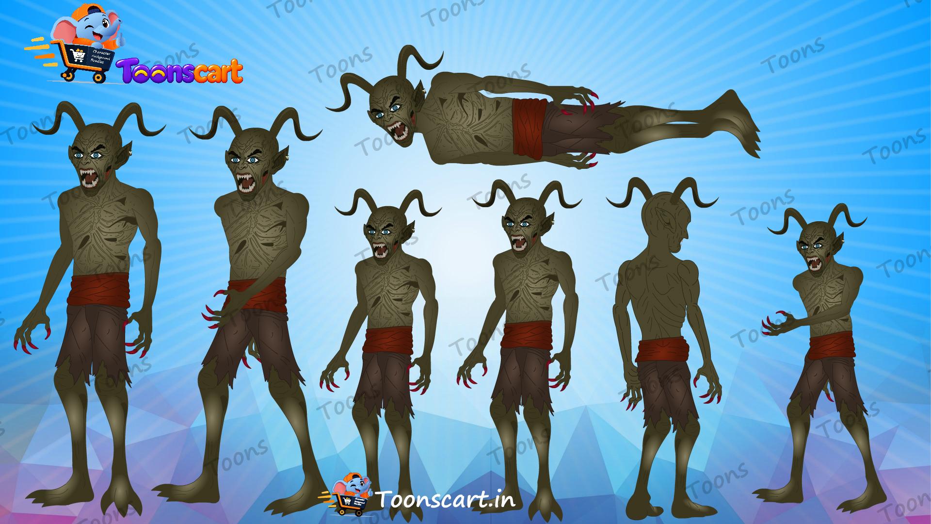 Indian Village Ghost(Danav) Animated Ghost Character