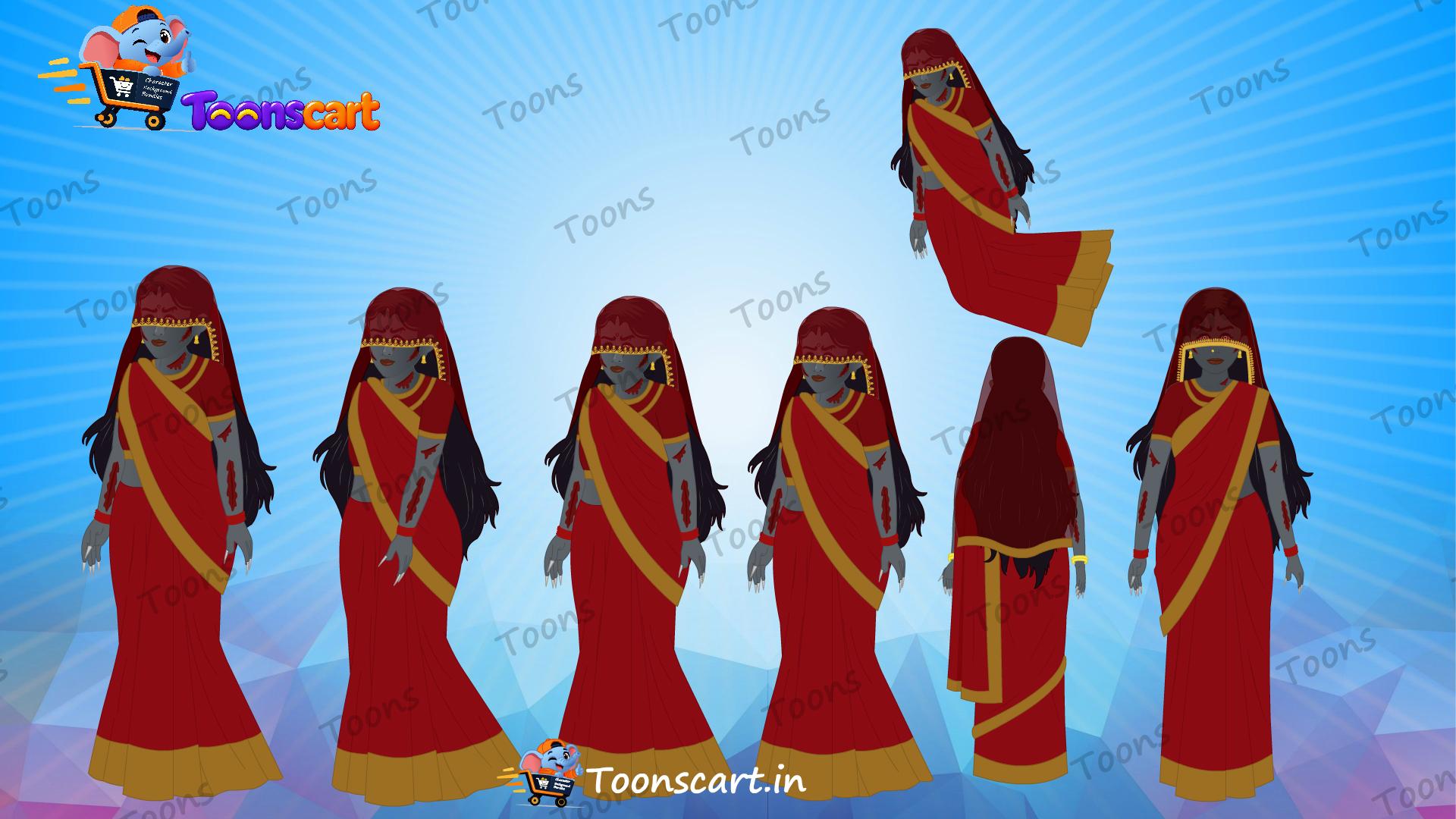 Indian Village Jungle Danav Stree Ghost Animated Ghost Character