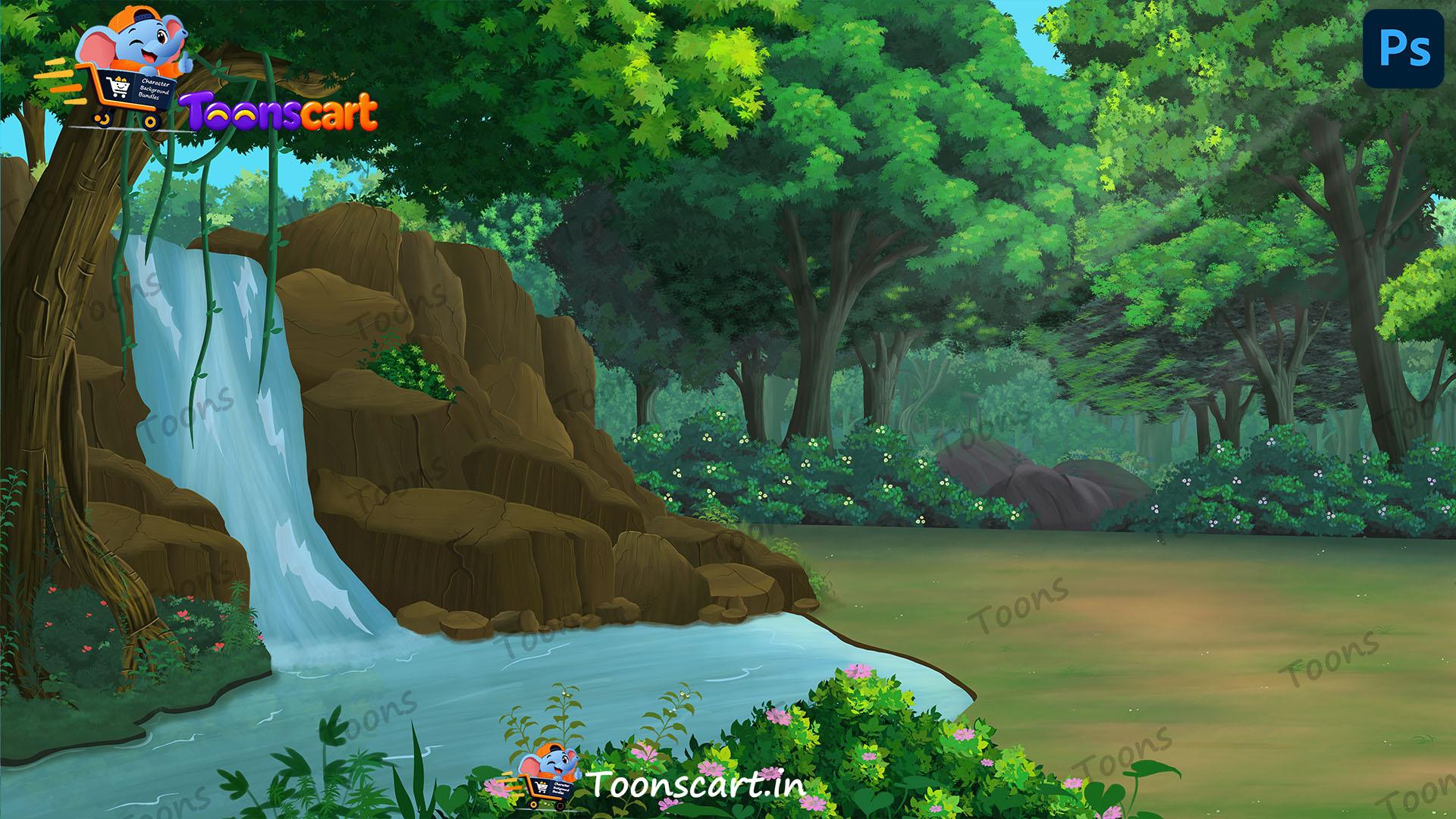 Village Dense Inside Jungle View PSD High Quality Background