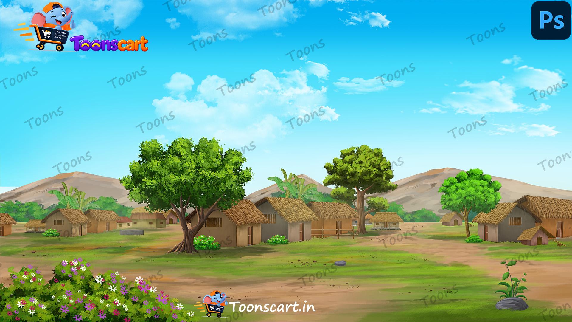 Premium Indian Village View PSD High Quality Background