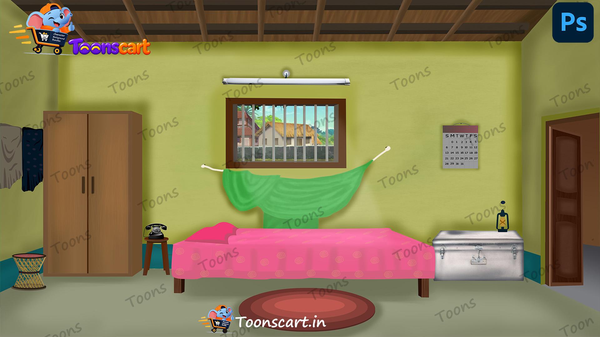 Indian Village Poor BedRoom Inside PSD High Quality Background