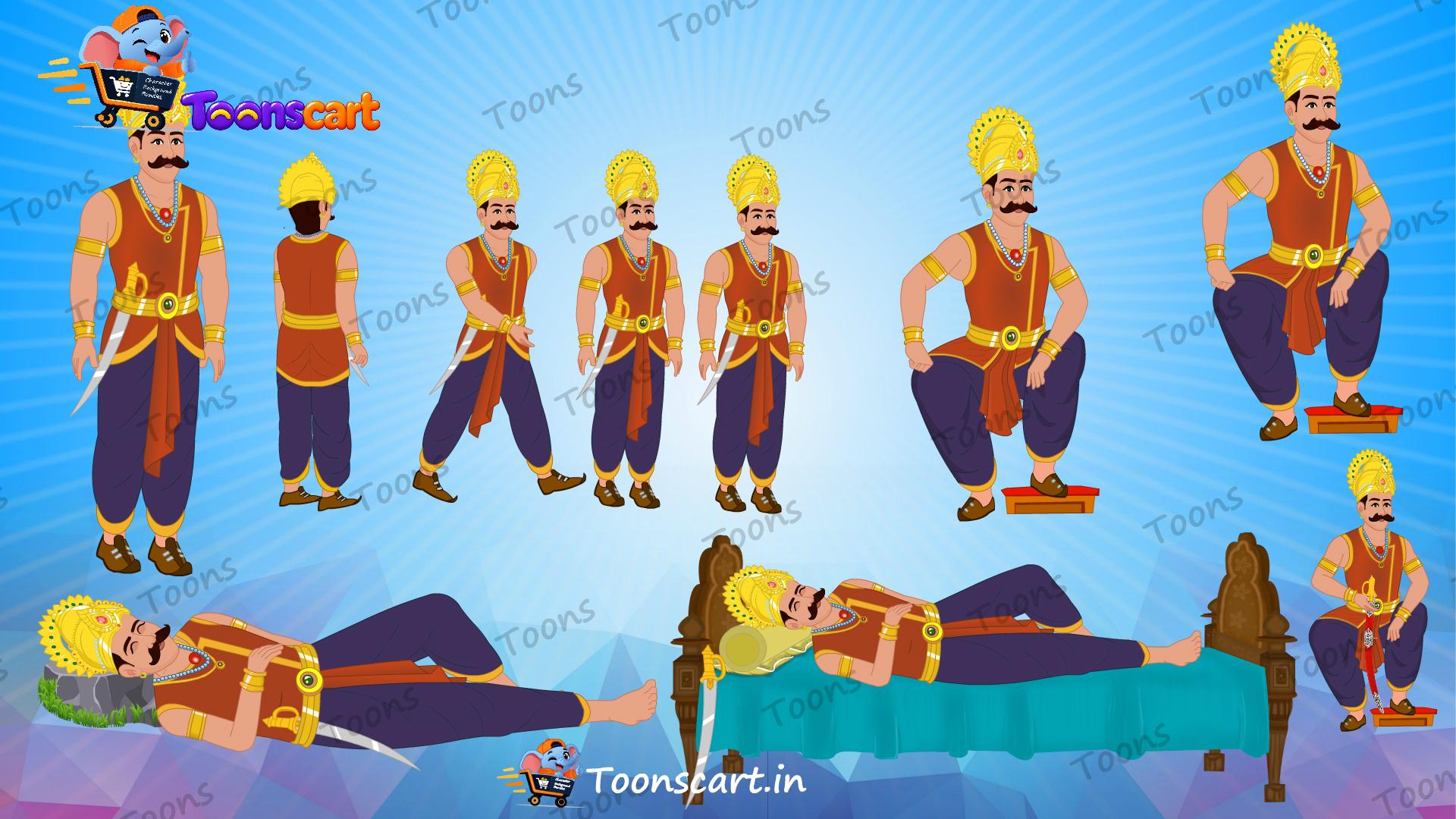 Indian Village New King man(Rajkumar) Animated Human Character