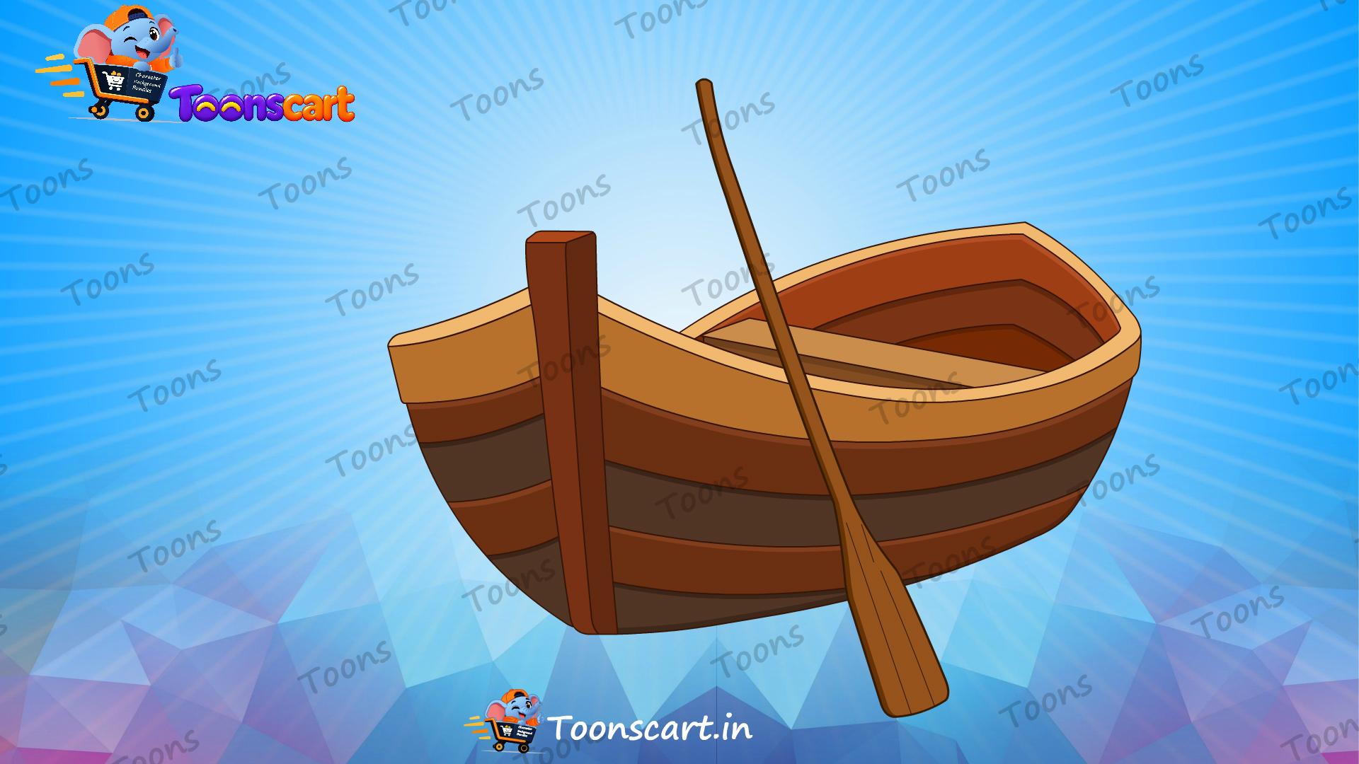 Village Fisherman Wooden Boat Animate CC Vector Prop