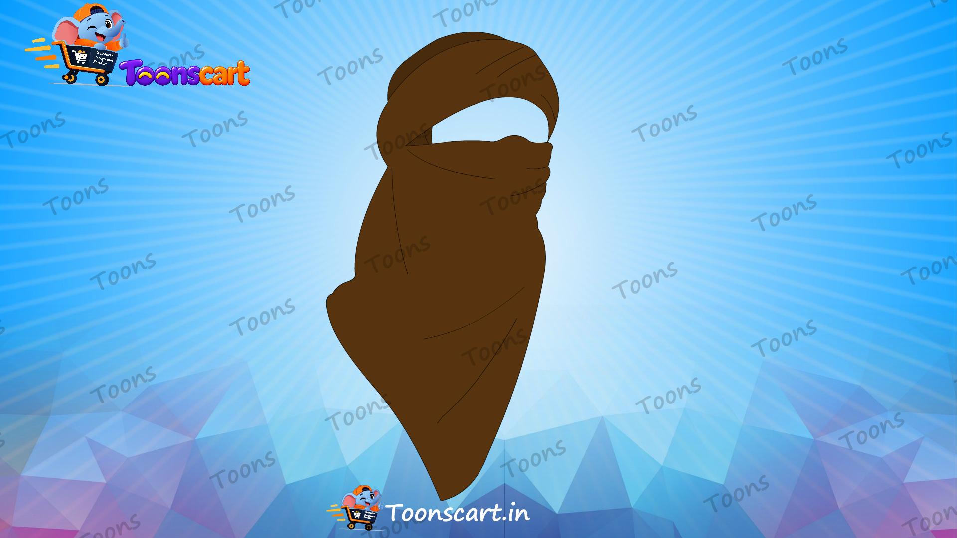 Indian Village Man Face Mask Animate CC Vector Prop