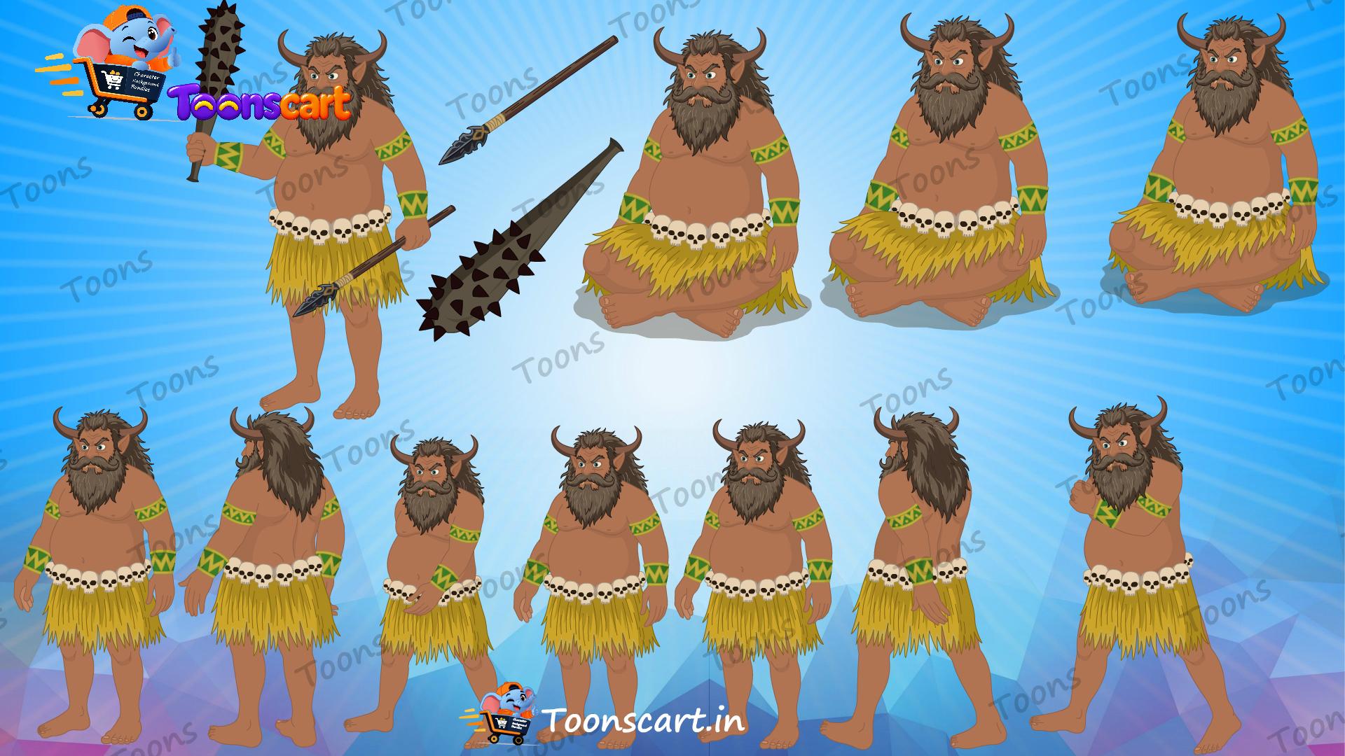 Village Jungle Beard Danav(Monster) Animated Monster Character