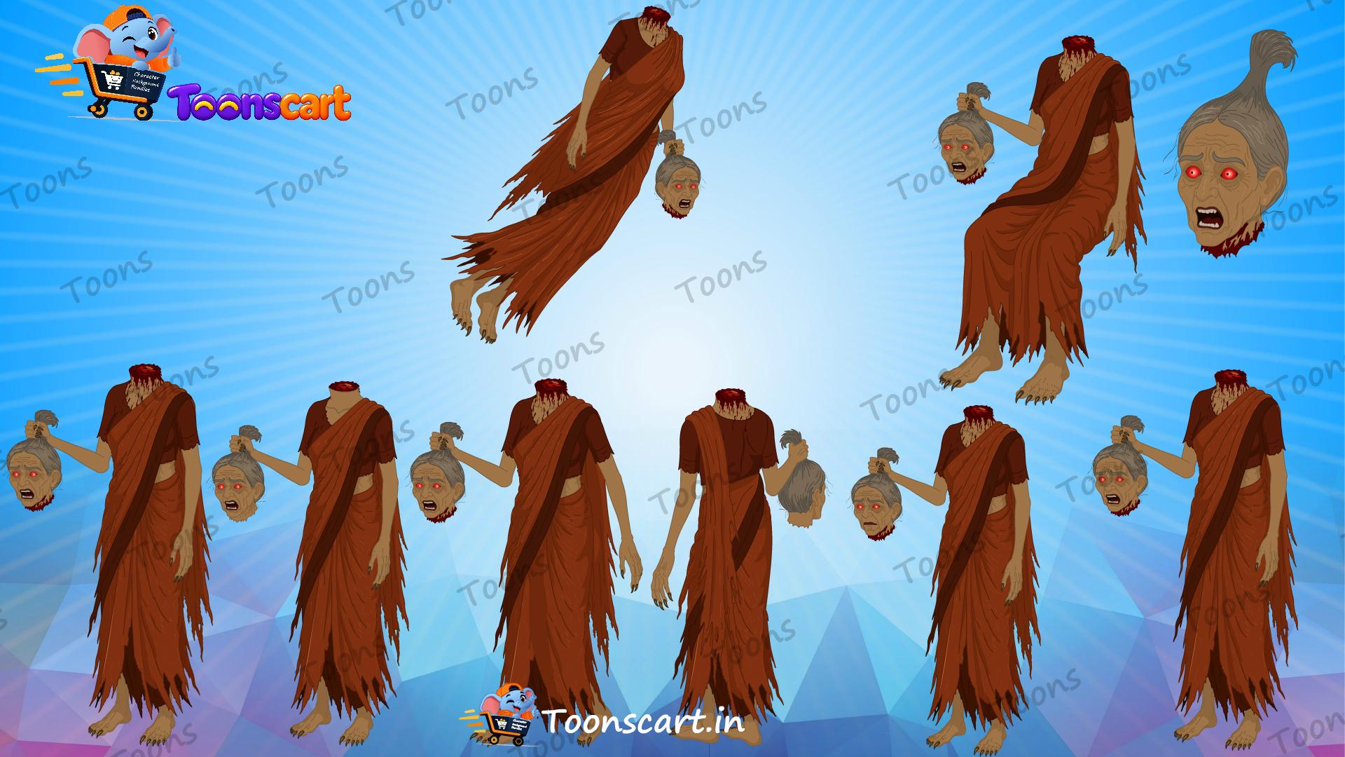 Village Jungle Sir Kati Chudail Ghost Danav Animated Ghost Character