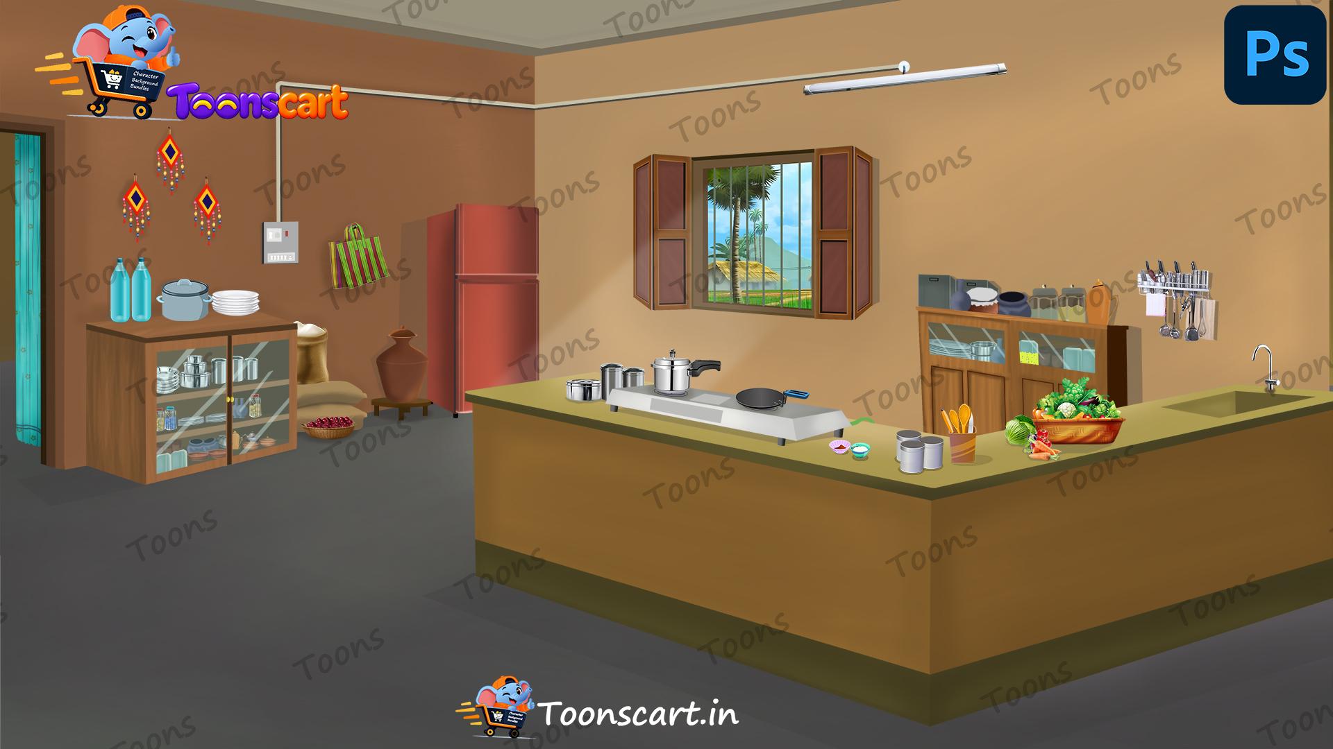 Indian Village Rich Kitchen Room PSD High Quality Background