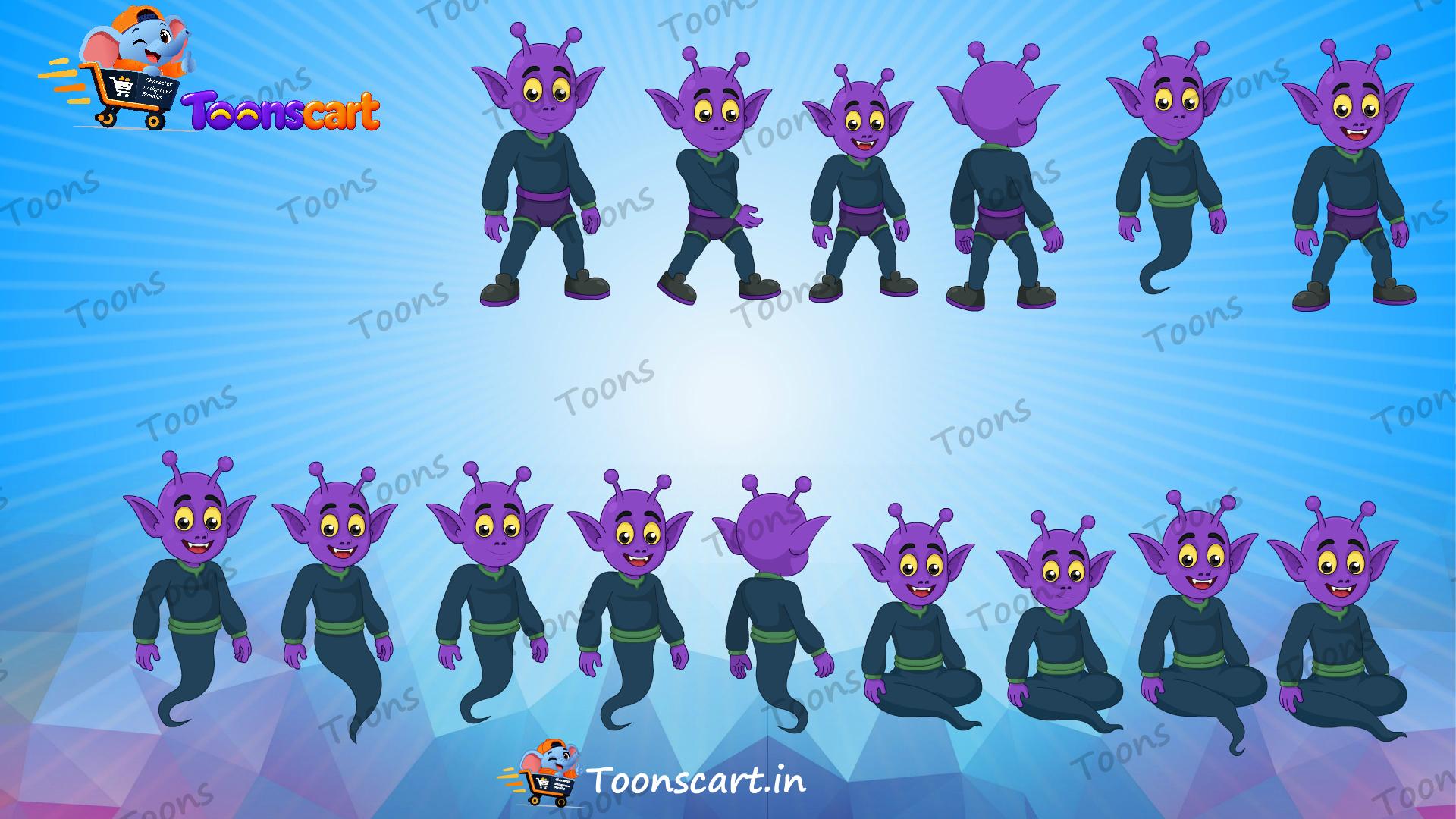 Premium Cute Small Jinni Son Animated Danav Character