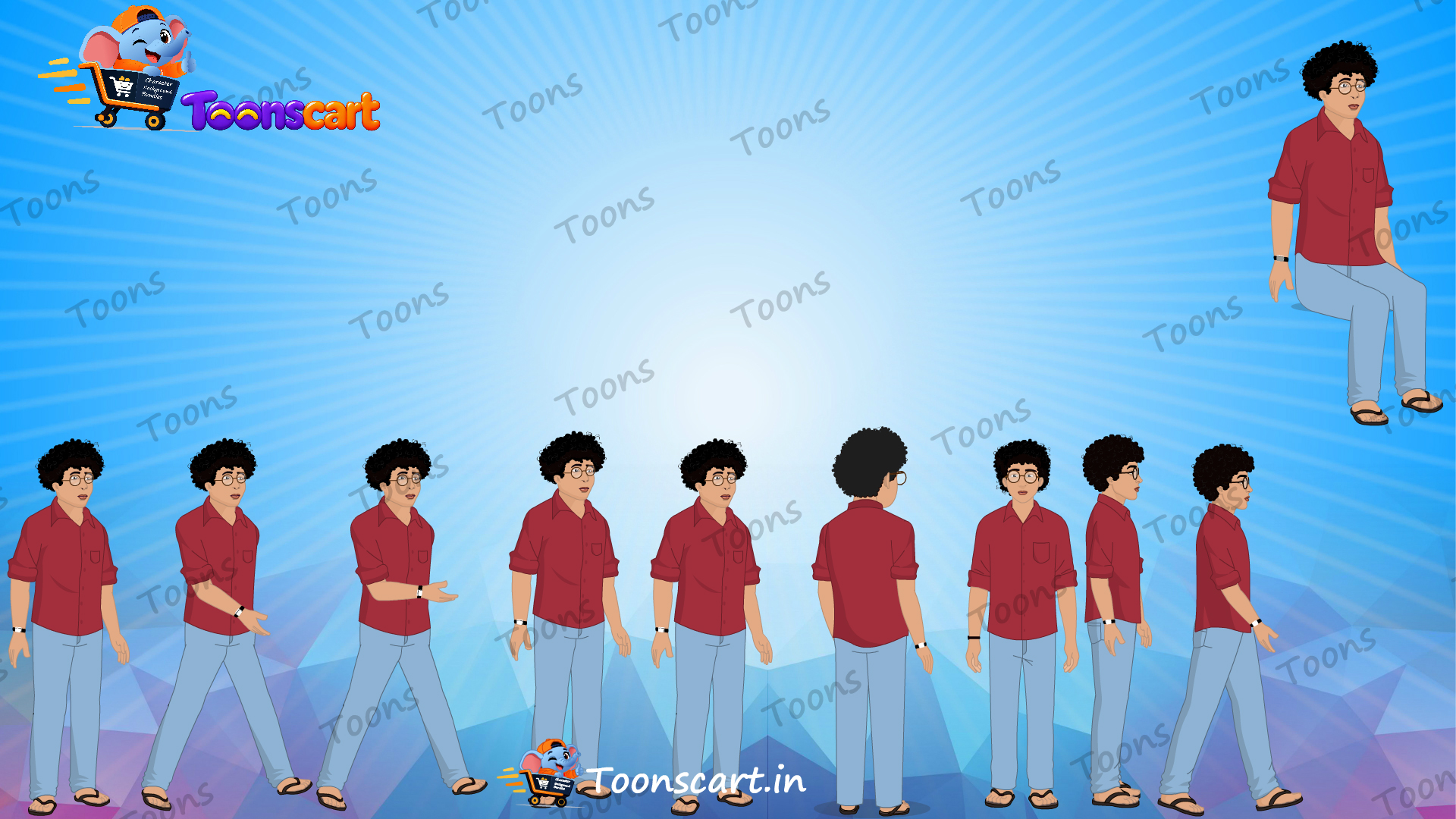 Indian Village Rich Boy Animated Human Character