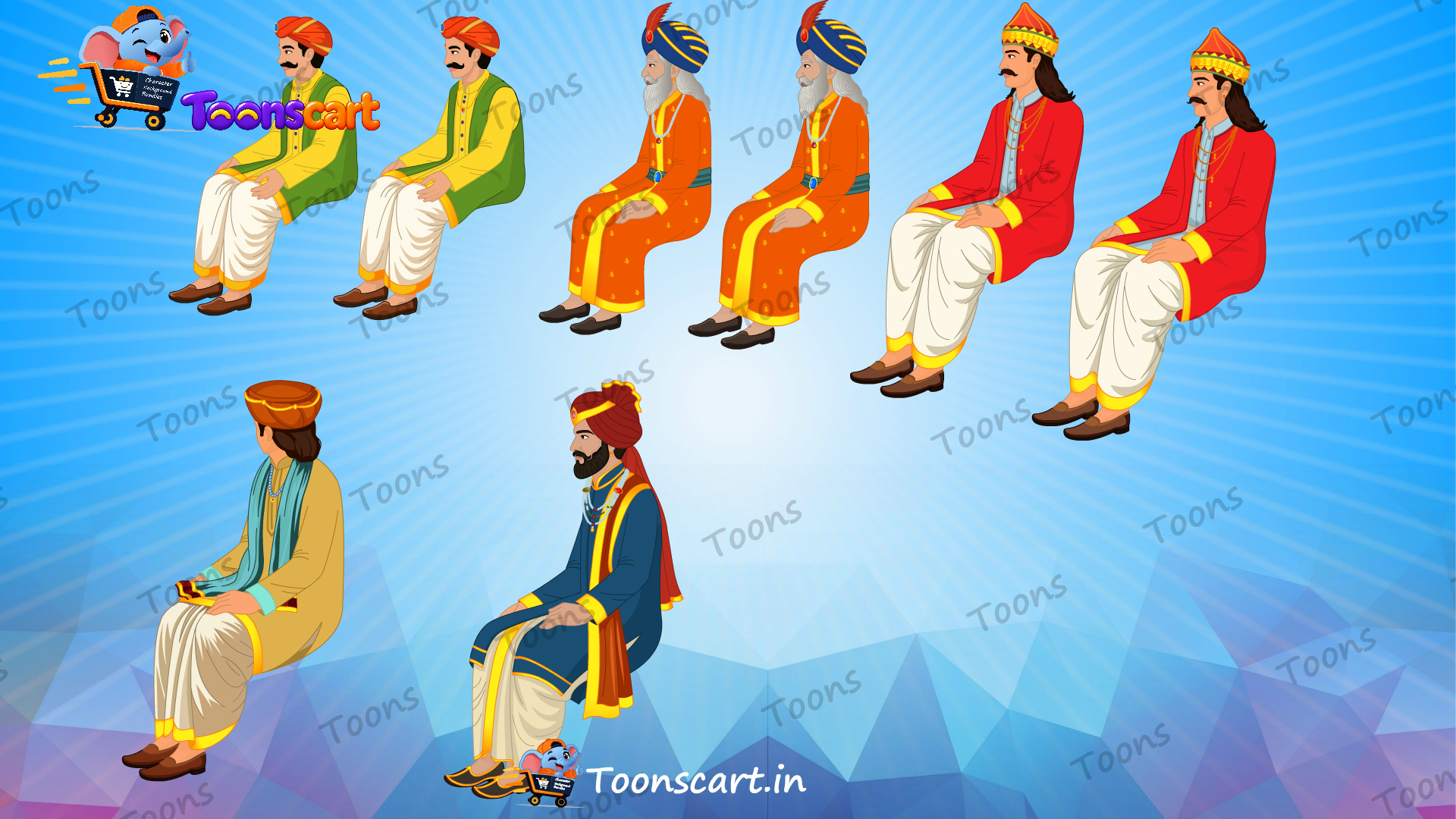 King Darbar(King's Court) Rajmahal Characters Animated Human Characters