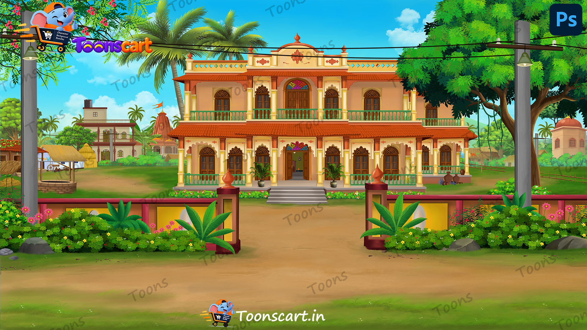 Village Seth Jamindar Haveli PSD High Quality Background